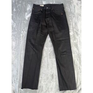 Levis 501 93 Jeans Mens 28x28 Black Denim Button Fly Premium Straight Leg